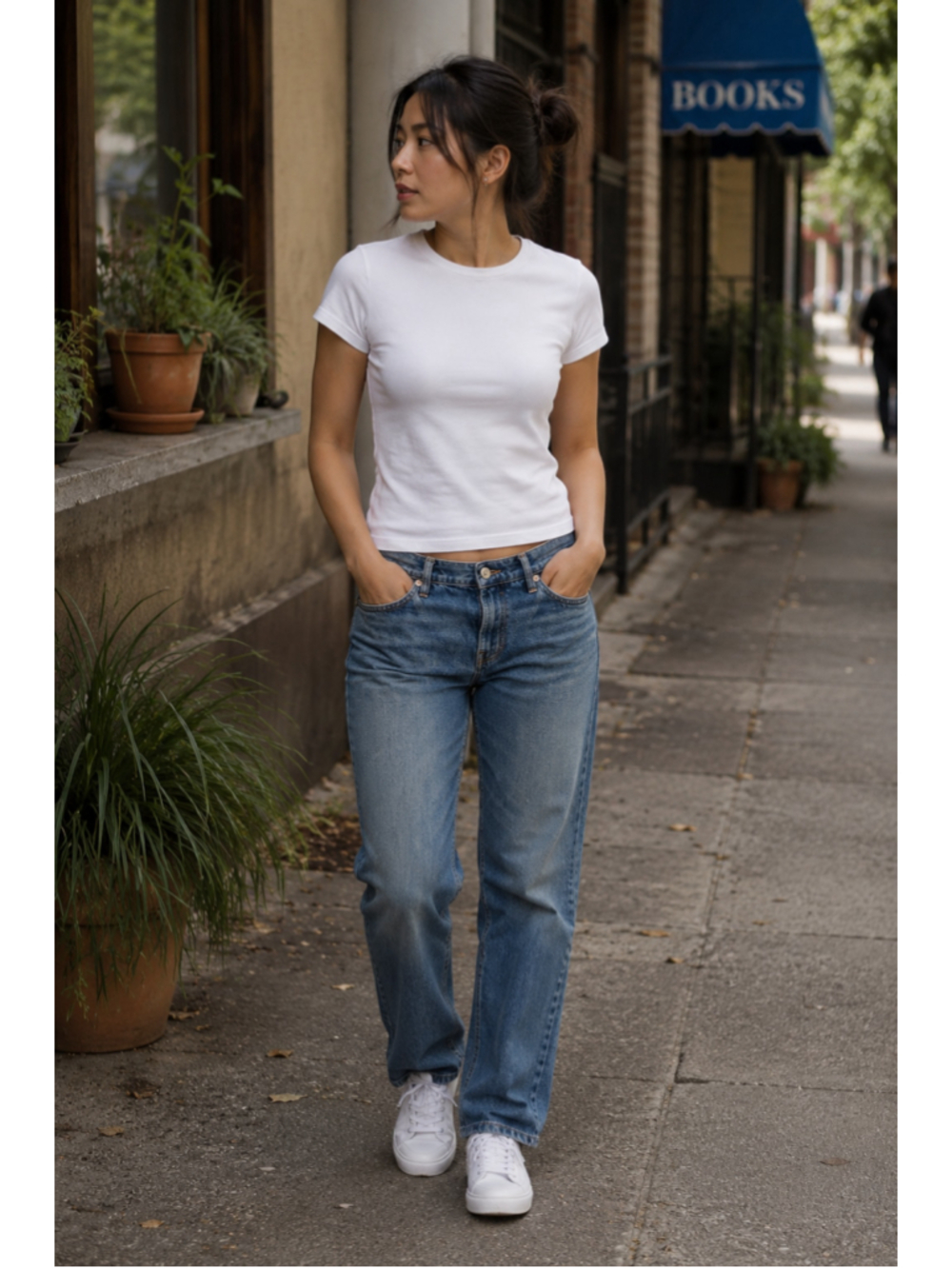 Everlane 28 Low Rise Straight Jean Organic Cotton Medium Wash Sustainable